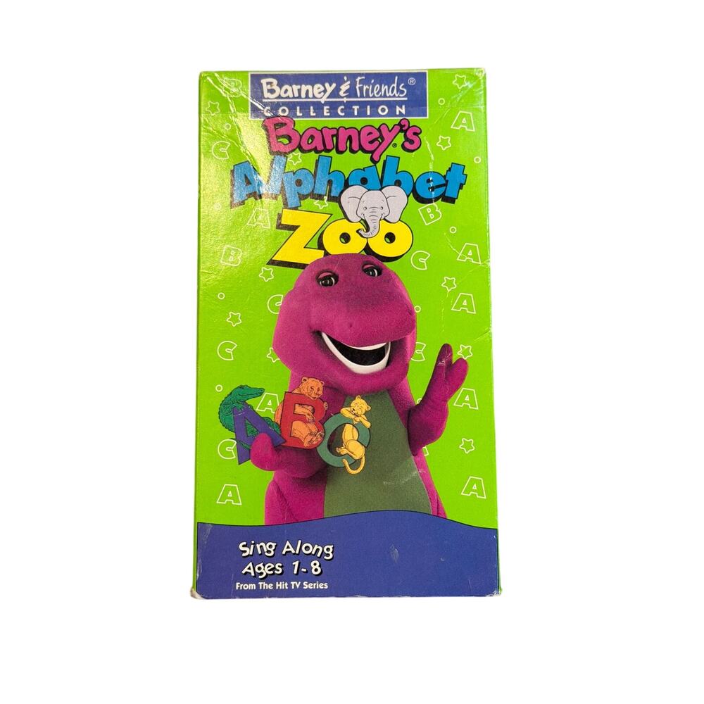 VTG 1994 Barney & Friends Barney's Alphabet Zoo VHS white tape Lyons Group